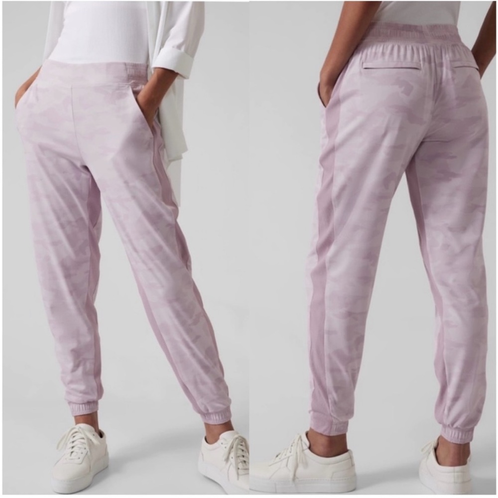 Athleta Light Pink Camo Joggers